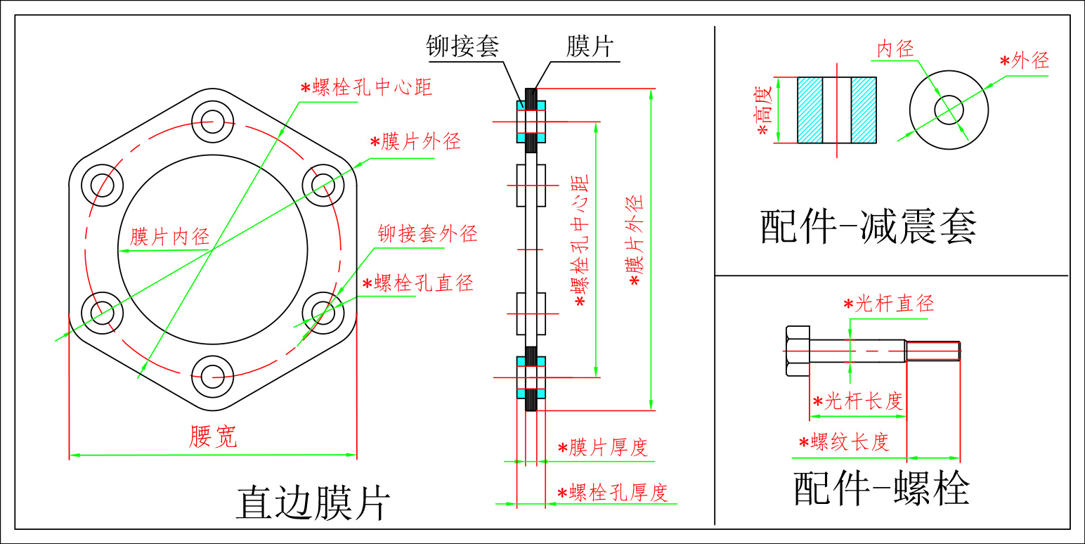 直邊膜片 直邊膜片